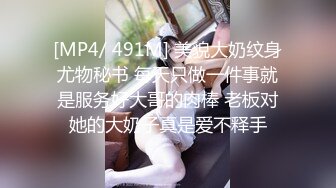 [MP4/ 491M] 美貌大奶纹身尤物秘书 每天只做一件事就是服务好大哥的肉棒 老板对她的大奶子真是爱不释手