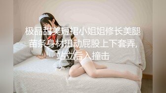 极品甜美短裙小姐姐修长美腿苗条身材扭动屁股上下套弄,站立后入撞击