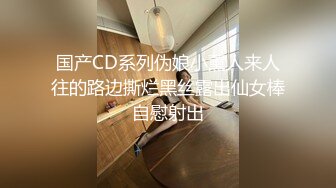 国产CD系列伪娘小薰人来人往的路边撕烂黑丝露出仙女棒自慰射出