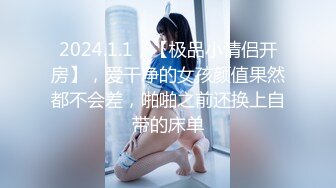 2024.1.1，【极品小情侣开房】，爱干净的女孩颜值果然都不会差，啪啪之前还换上自带的床单